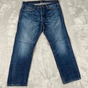 Lucky Brand 221 Original Straight Dark Wash Mens Jeans W36 L30 Distressed